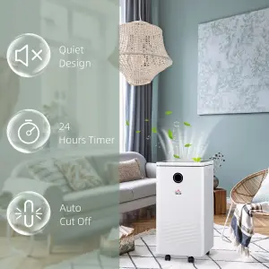 HOMCOM 10L/Day 2.5L WiFi Smart Dehumidifier, Portable Quiet Air Dehumidifier