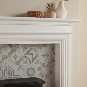 Focal Point Charlottesville White & black MDF Artisian Fireplace surround set