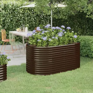 Berkfield Garden Planter Powder-coated Steel 152x80x68 cm Brown