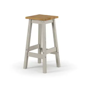 PAIR of Corona Grey Live Edge High Breakfast Stools 72cm high