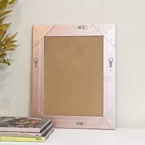 Melody Maison Ornate Rose Gold Pink Wall Mirror with Bevelled Glass