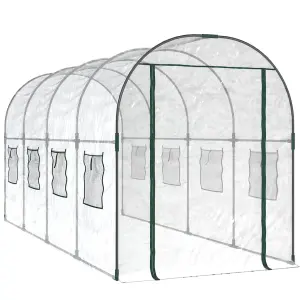 Berkfield Greenhouse Transparent 160x400x190 cm PVC&Powder-coated Steel