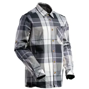 Mascot Customized Checked Flannel Shirt (Stone Grey Checked)  (Small)