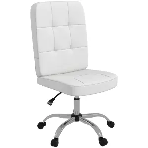 Vinsetto Curved Back Home Office Chair with Adjustable Height, White