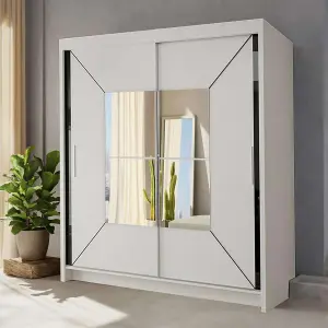 Sliding Wardrobes 4U Buckingham Mirror Sliding Door Wardrobe W1200mm x H2170mm