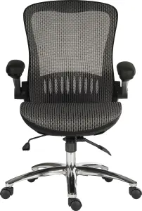 Harmony Mesh Executive Chair Grey with removable headrest, gas lift seat height adjustment and tilt to seat and back