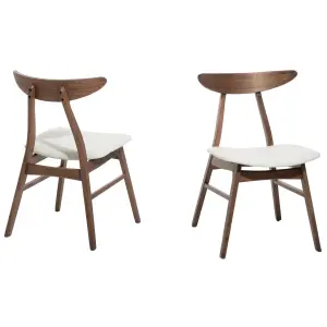 Set of 2 Dining Chairs LYNN Rubberwood White