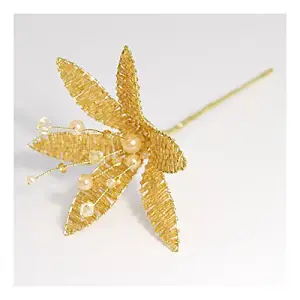 Pick: Crystal Flower: 17.5cm: Pack of 1: Gold