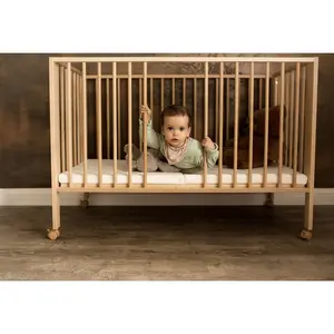 Cot with Mattress Beech