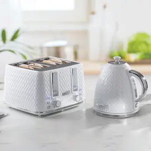 DAEWOO Argyle 3000W Retro Matching Kettle & 4-Slice Toaster Set 6 Level Browning Colour