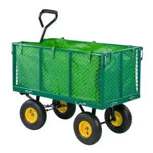 KCT Extra Large 4 Wheel Garden Trailer Heavy Duty Trolley