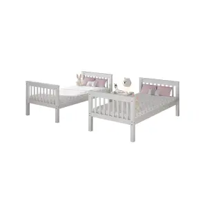 Oliver White Wooden Bunk Bed - Single