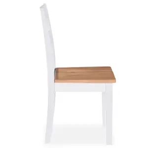 Berkfield Dining Chairs 6 pcs White Solid Rubber Wood