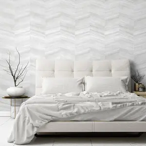 Galerie Salt Vetro Sea Salt Glass Beads Chevron Design Wallpaper Roll