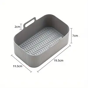 2 x Silicone Air Fryer Liner Rectangle Slim Reusable Liner 19.5 x 11.5cm