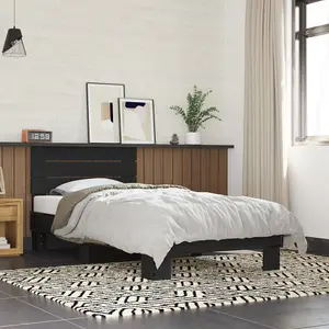 Berkfield Bed Frame without Mattress Black 90x190 cm Single