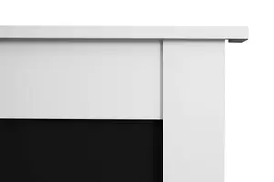 Adam Sutton Fireplace in Pure White/Black, 43 Inch