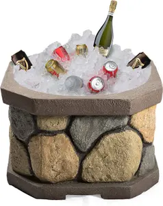 Homeology Fireology BOGOTA Bold Garden Fire Pit Brazier and Barbecue with Eco-Stone Finish