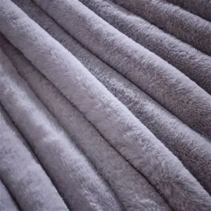 DUSK Ribbed Faux Fur Throw 1.5x2m - Dove Grey