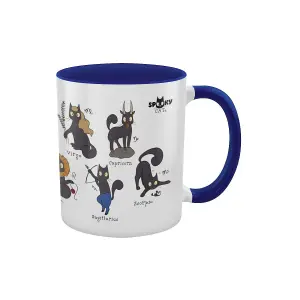 Spooky Cat A Guide To Horoscopes Inner Two Tone Mug White/Blue/Grey (One Size)