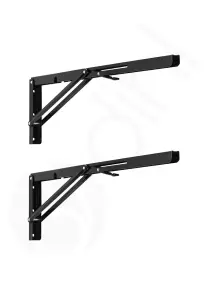 Dihl 20 inch Black Folding Shelf Bracket - Pair