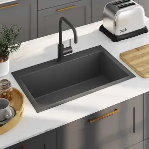 vidaXL Handmade Kitchen Sink Black Stainless Steel