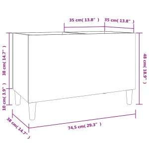 vidaXL Record Cabinet White 74.5x38x48 cm Engineered Wood