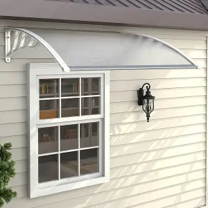 White Outdoor Window and Porch Front Door Canopy Awning Rain Shelter  W 120 cm