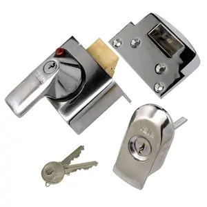 Yale Chrome effect 40mm Night latch, (H)90mm (W)90mm