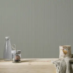 GoodHome Pyrola White Striped Textured Wallpaper Sample