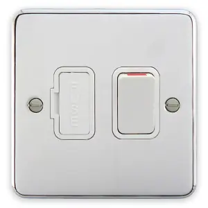 Deta 1913CHW 13A Switched Fused Spur Connection Unit (Polished Chrome / White Insert)