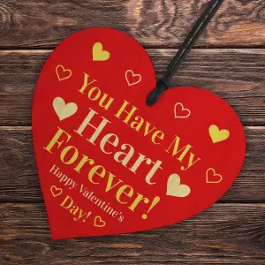 Red Ocean You Have My Heart Valentines Gifts Boyfriend Husband Wife Girlfriend Love Plaque