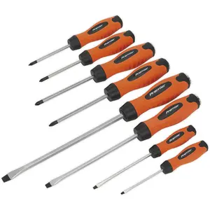 8-Piece Hi-Vis Orange Hammer Through Screwdriver Set with Chisel Cap