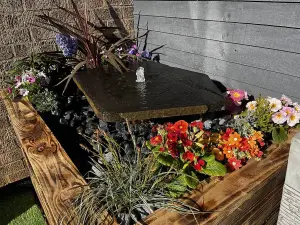 Basalt Babbling Plinth 70cm Natural Stone Solar Water Feature