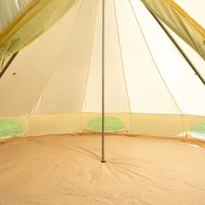 4M Canopy Bell Tent with Detachable Canopy & 100% Cotton Canvas, Free Canopy Bunting