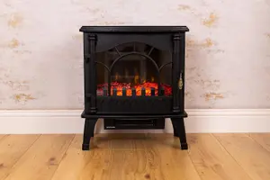 2000W Electric fireplace electric fire portable heater Glass sided Flame effect