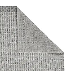 Seam Flat Weave Easy Clean Rug - Grey/Black - 160x220