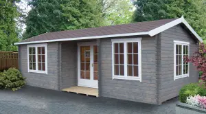 Shire Elveden & 3 windows Apex Wooden Cabin with Felt tile roof - Assembly service included