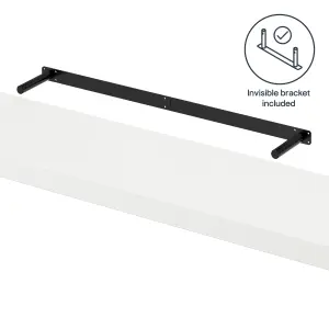 GoodHome Cusko White Rectangular Floating shelf (L)118cm x (D)23.5cm