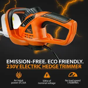 SuperHandy Hedge Trimmer 610mm 600W Corded 230V Lightweight Lawn and Garden Landscaping SKU:GEUT059