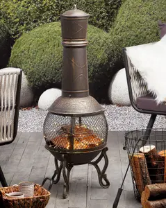 Charcoal Fire Pit Brass TACORA