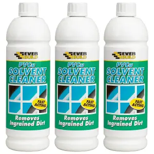 Everbuild PVCu Solvent Based Cleaner, 1 Litre (Pack of 3)