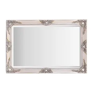 Villanova Solid Wood Flat Wall Mirror Champagne / 90cm H x 60cm W