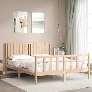 Berkfield Bed Frame with Headboard 160x200 cm Solid Wood