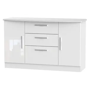 Harrow 2 Door 3 Drawer Sideboard in White Gloss (Ready Assembled)