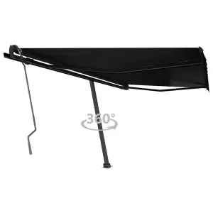 Berkfield Freestanding Manual Retractable Awning 450x350 cm Anthracite