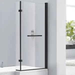 Trojan Baths L-shaped 2 panel Clear glass Shower screen, (W) 800mm (H) 1400mm