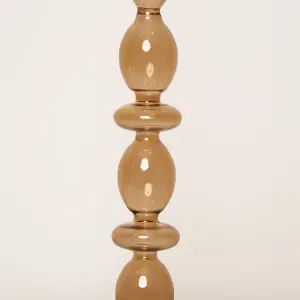 Melody Maison Tall Brown Glass Candle Holder - 27cm