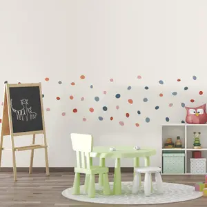 Walplus Dalmatian Polka Dots Natural Blue & Pink X 5 Kids Sticker PVC