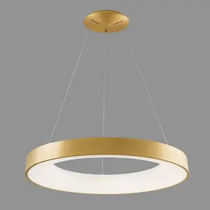 Luminosa Modern LED Hanging Pendant Brushed Gold, Warm White 3000K 4400lm